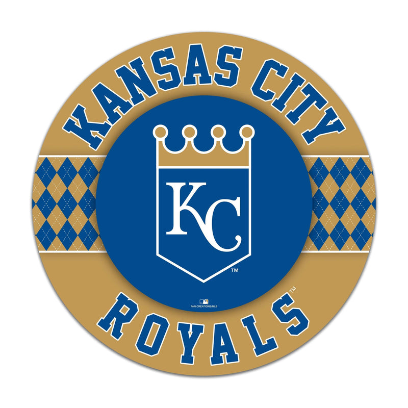 Load image into Gallery viewer, Fan Creations MLB Kansas City Royals Argyle 16inc Circle Wall Art
