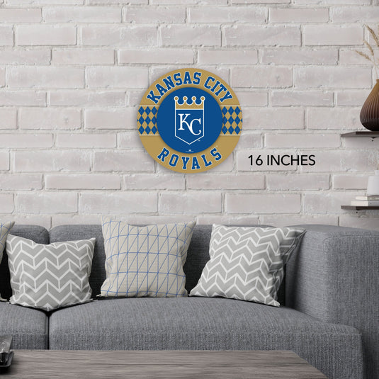 Fan Creations MLB Kansas City Royals Argyle 16inc Circle Wall Art