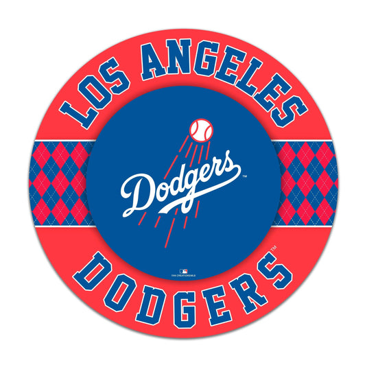 Fan Creations MLB Los Angeles Dodgers Argyle 16inc Circle Wall Art