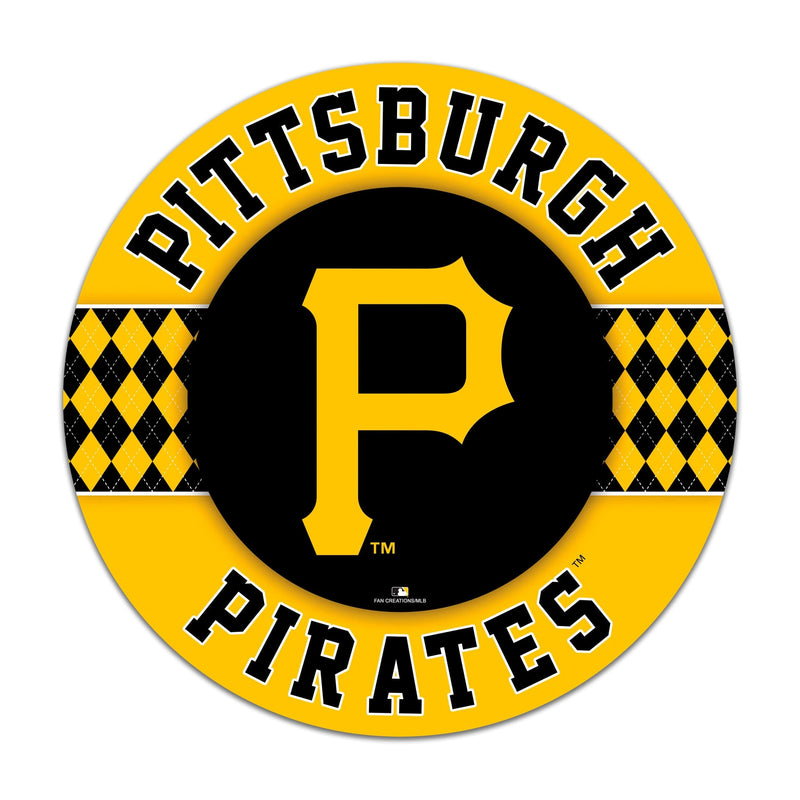 Load image into Gallery viewer, Fan Creations MLB Pittsburgh Pirates Argyle 16inc Circle Wall Art
