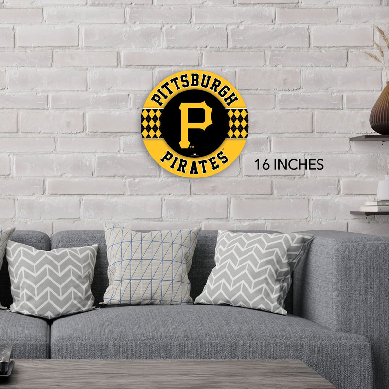 Load image into Gallery viewer, Fan Creations MLB Pittsburgh Pirates Argyle 16inc Circle Wall Art
