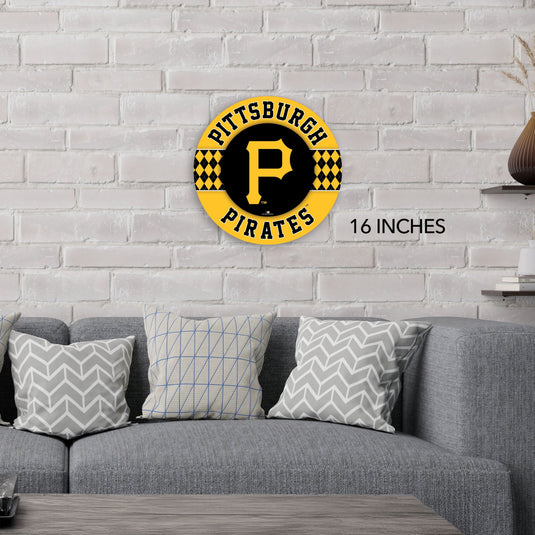Fan Creations MLB Pittsburgh Pirates Argyle 16inc Circle Wall Art