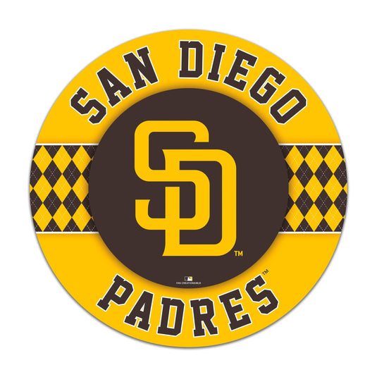 Fan Creations MLB San Diego Padres Argyle 16inc Circle Wall Art
