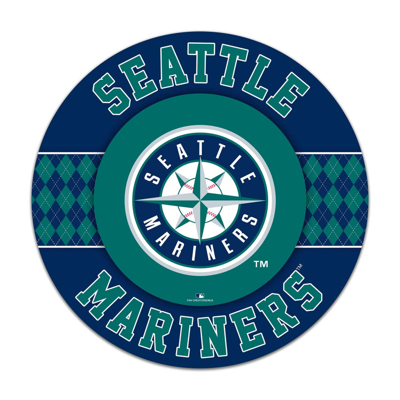 Load image into Gallery viewer, Fan Creations MLB Seattle Mariners Argyle 16inc Circle Wall Art
