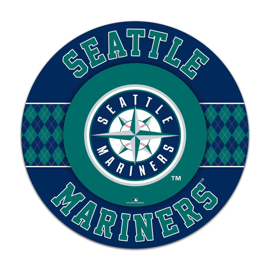 Fan Creations MLB Seattle Mariners Argyle 16inc Circle Wall Art