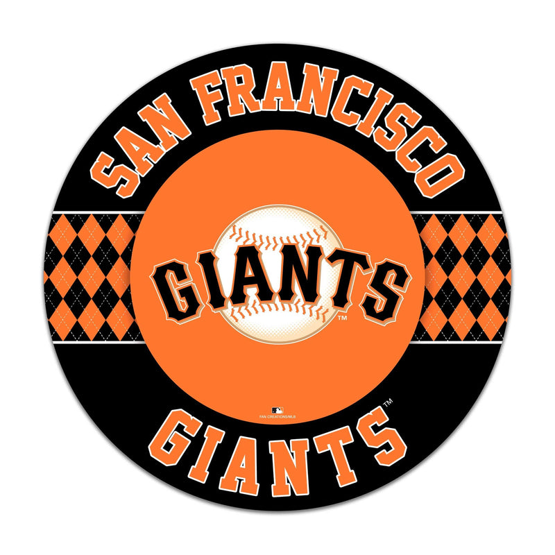 Load image into Gallery viewer, Fan Creations MLB San Francisco Giants Argyle 16inc Circle Wall Art

