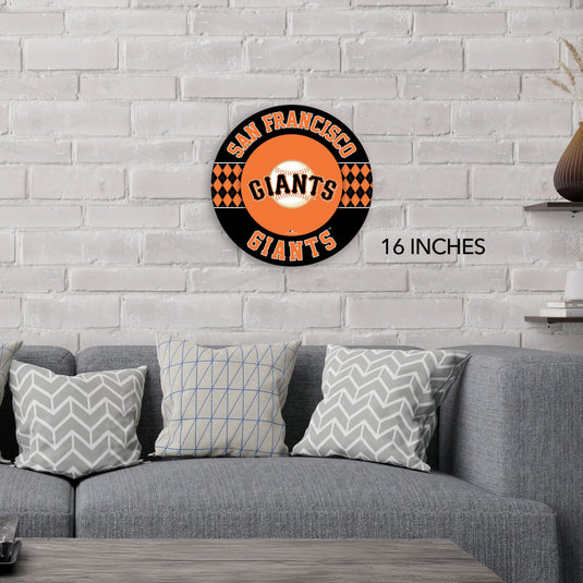Fan Creations MLB San Francisco Giants Argyle 16inc Circle Wall Art