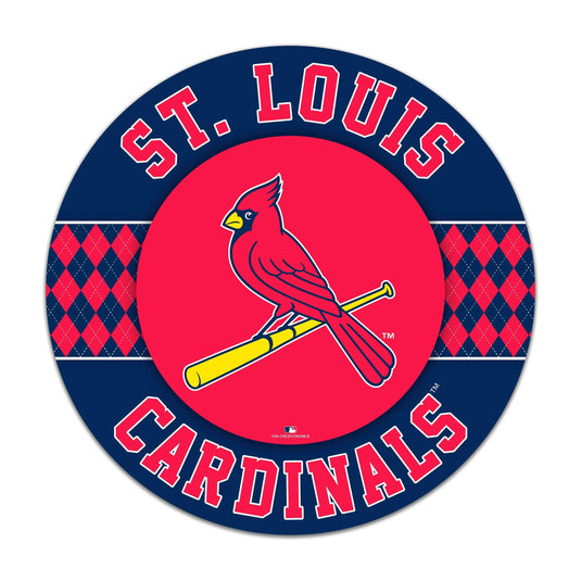 Fan Creations MLB St. Louis Cardinals Argyle 16inc Circle Wall Art