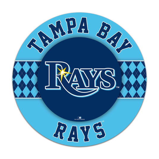 Fan Creations MLB Tampa Bay Rays Argyle 16inc Circle Wall Art