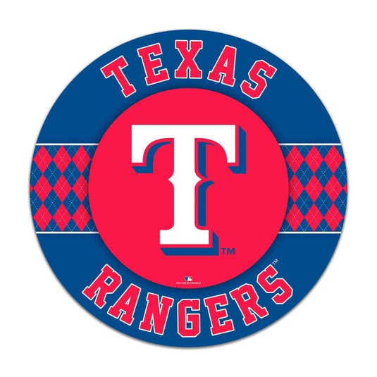 Fan Creations MLB Texas Rangers Argyle 16inc Circle Wall Art
