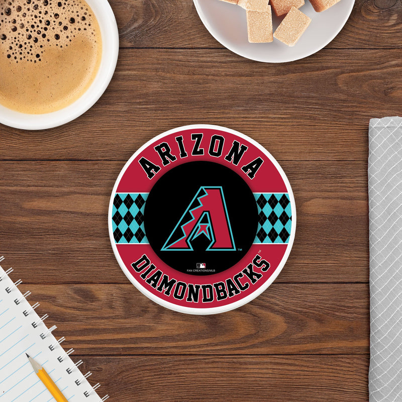 Load image into Gallery viewer, Fan Creations coaster MLB - Arizona Diamondbacks 4 inch Ceramic Argyle Coaster
