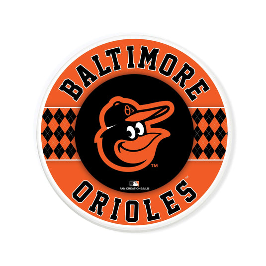 Fan Creations coaster MLB - Baltimore Orioles 4 inch Ceramic Argyle Coaster