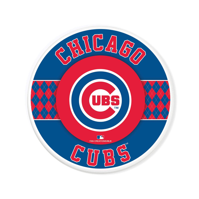 Load image into Gallery viewer, Fan Creations coaster MLB - Chicago Cubs 4 inch Ceramic Argyle Coaster
