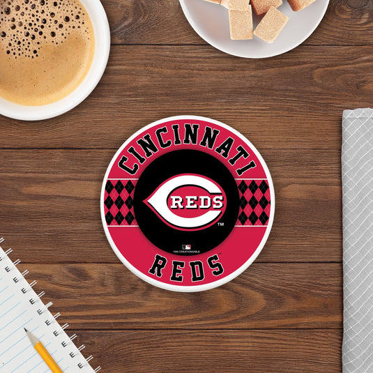 Fan Creations coaster MLB - Cincinnati Reds 4 inch Ceramic Argyle Coaster