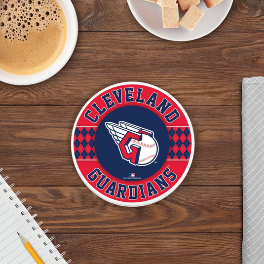 Fan Creations coaster MLB - Cleveland Guardians 4 inch Ceramic Argyle Coaster