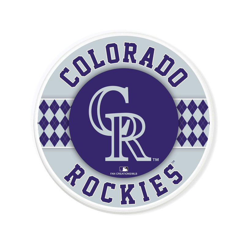Load image into Gallery viewer, Fan Creations coaster MLB - Colorado Rockies 4 inch Ceramic Argyle Coaster
