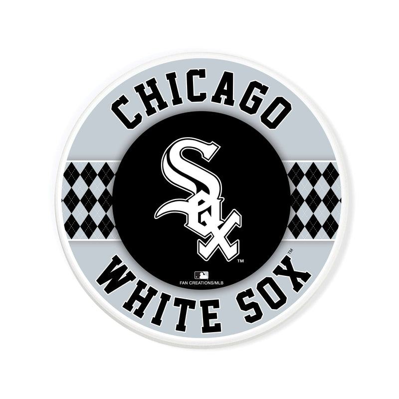 Load image into Gallery viewer, Fan Creations coaster MLB - Chicago White Sox 4 inch Ceramic Argyle Coaster
