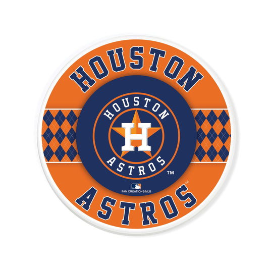 Fan Creations coaster MLB - Houston Astros 4 inch Ceramic Argyle Coaster