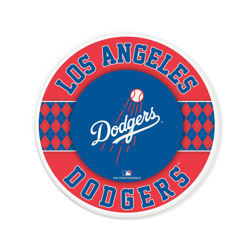 Load image into Gallery viewer, Fan Creations coaster MLB - Los Angeles Dodgers 4 inch Ceramic Argyle Coaster
