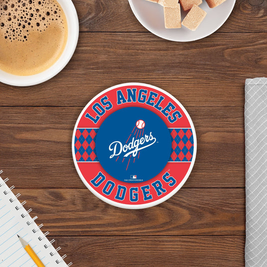 Fan Creations coaster MLB - Los Angeles Dodgers 4 inch Ceramic Argyle Coaster