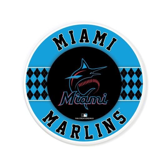 Fan Creations coaster MLB - Miami Marlins 4 inch Ceramic Argyle Coaster
