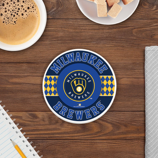 Fan Creations coaster MLB - Milwaukee Brewers 4 inch Ceramic Argyle Coaster