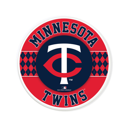 Fan Creations coaster MLB - Minnesota Twins 4 inch Ceramic Argyle Coaster
