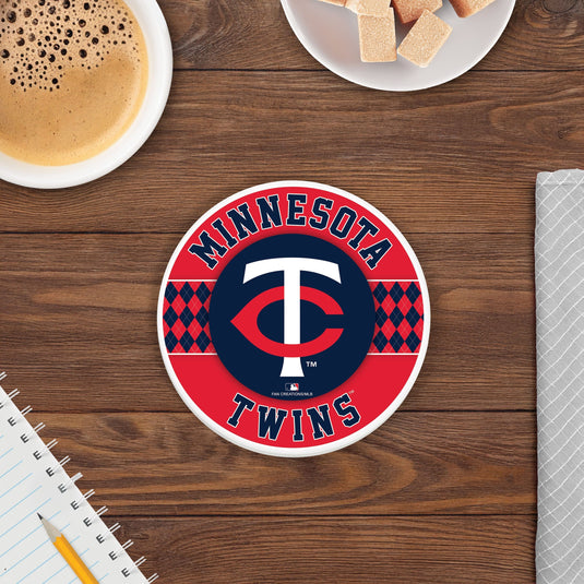 Fan Creations coaster MLB - Minnesota Twins 4 inch Ceramic Argyle Coaster