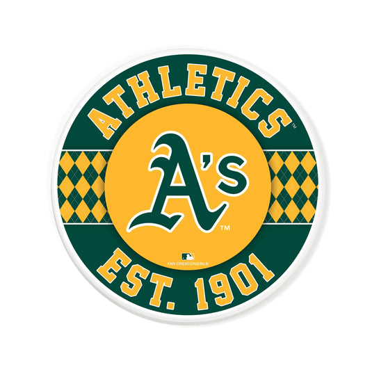 Fan Creations coaster MLB - Oakland Athletics 4 inch Ceramic Argyle Coaster