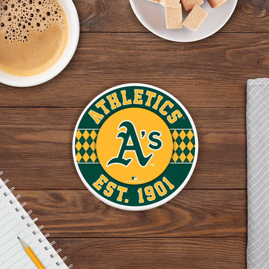 Fan Creations coaster MLB - Oakland Athletics 4 inch Ceramic Argyle Coaster
