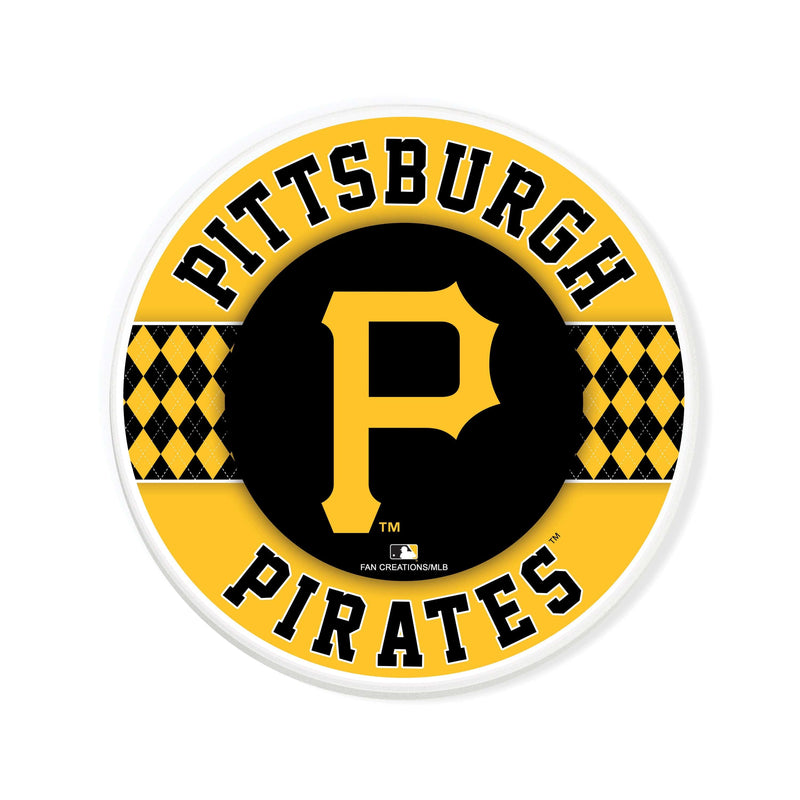 Load image into Gallery viewer, Fan Creations coaster MLB - Pittsburgh Pirates 4 inch Ceramic Argyle Coaster
