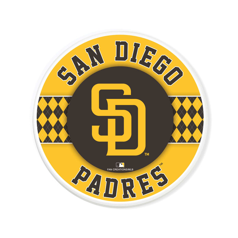 Load image into Gallery viewer, Fan Creations coaster MLB - San Diego Padres 4 inch Ceramic Argyle Coaster
