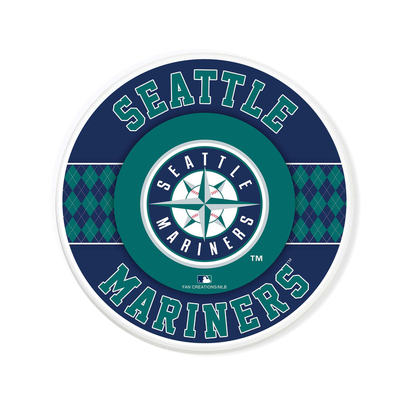Load image into Gallery viewer, Fan Creations coaster MLB - Seattle Mariners 4 inch Ceramic Argyle Coaster

