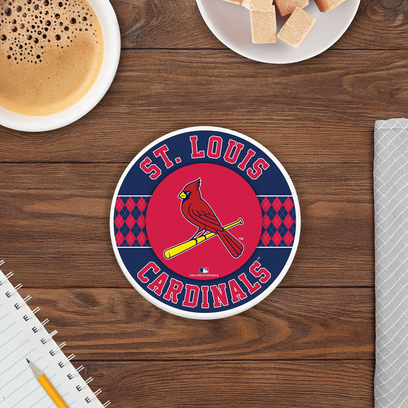 Load image into Gallery viewer, Fan Creations coaster MLB - St. Louis Cardinals 4 inch Ceramic Argyle Coaster
