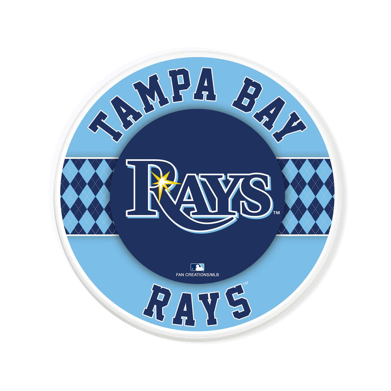 Load image into Gallery viewer, Fan Creations coaster MLB - Tampa Bay Rays 4 inch Ceramic Argyle Coaster
