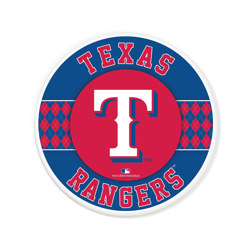 Load image into Gallery viewer, Fan Creations coaster MLB - Texas Rangers 4 inch Ceramic Argyle Coaster
