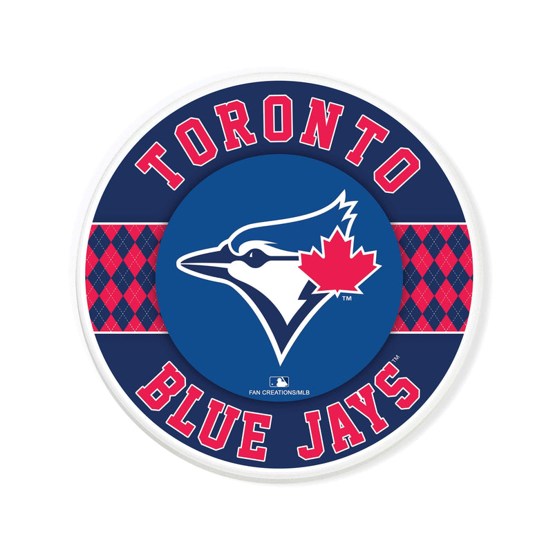Load image into Gallery viewer, Fan Creations coaster MLB - Toronto Blue Jays 4 inch Ceramic Argyle Coaster
