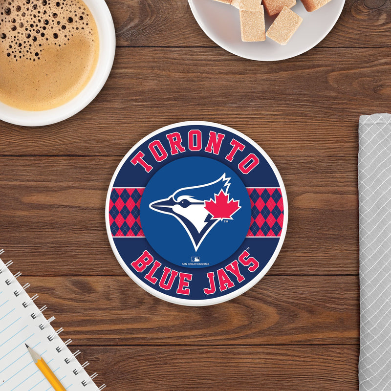 Load image into Gallery viewer, Fan Creations coaster MLB - Toronto Blue Jays 4 inch Ceramic Argyle Coaster
