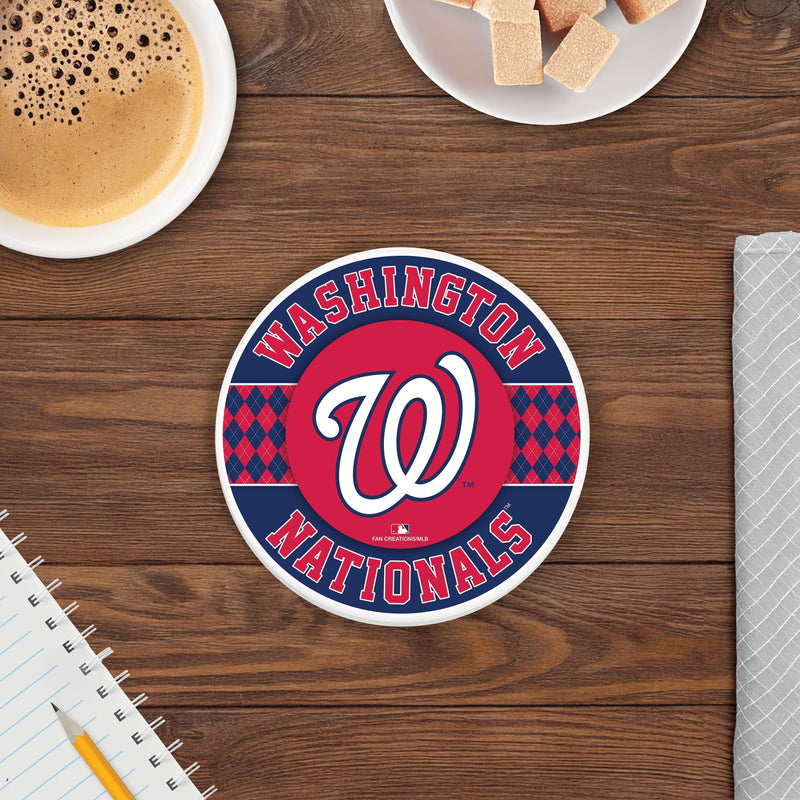 Load image into Gallery viewer, Fan Creations coaster MLB - Washington Nationals 4 inch Ceramic Argyle Coaster
