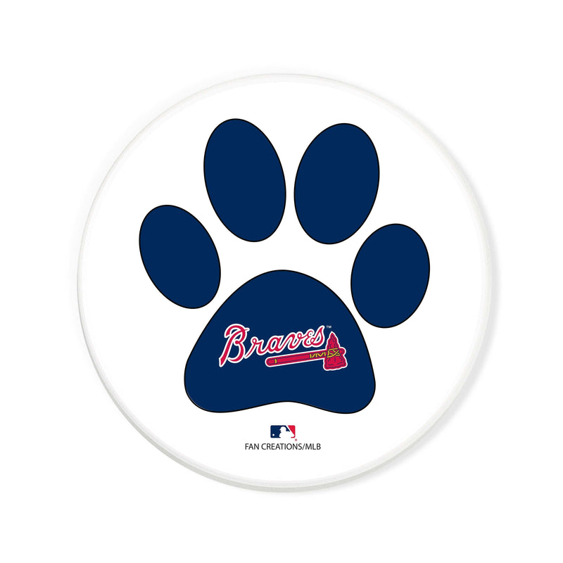 Load image into Gallery viewer, Fan Creations MLB - Atlanta Braves 4 in Round Dog Paw Coaster
