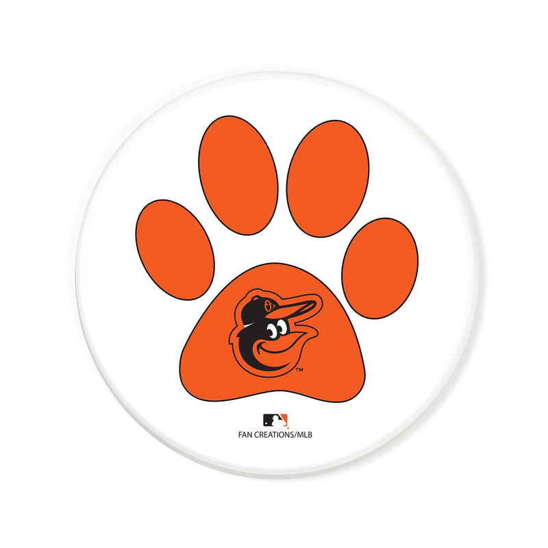 Load image into Gallery viewer, Fan Creations MLB - Baltimore Orioles 4 in Round Dog Paw Coaster
