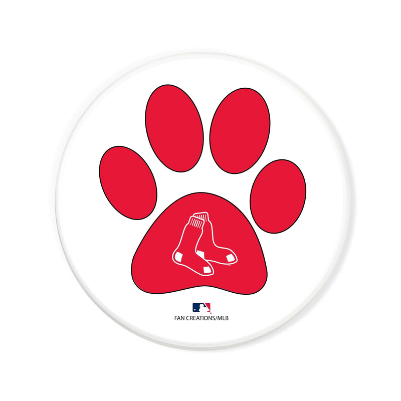 Load image into Gallery viewer, Fan Creations MLB - Boston Red Sox 4 in Round Dog Paw Coaster
