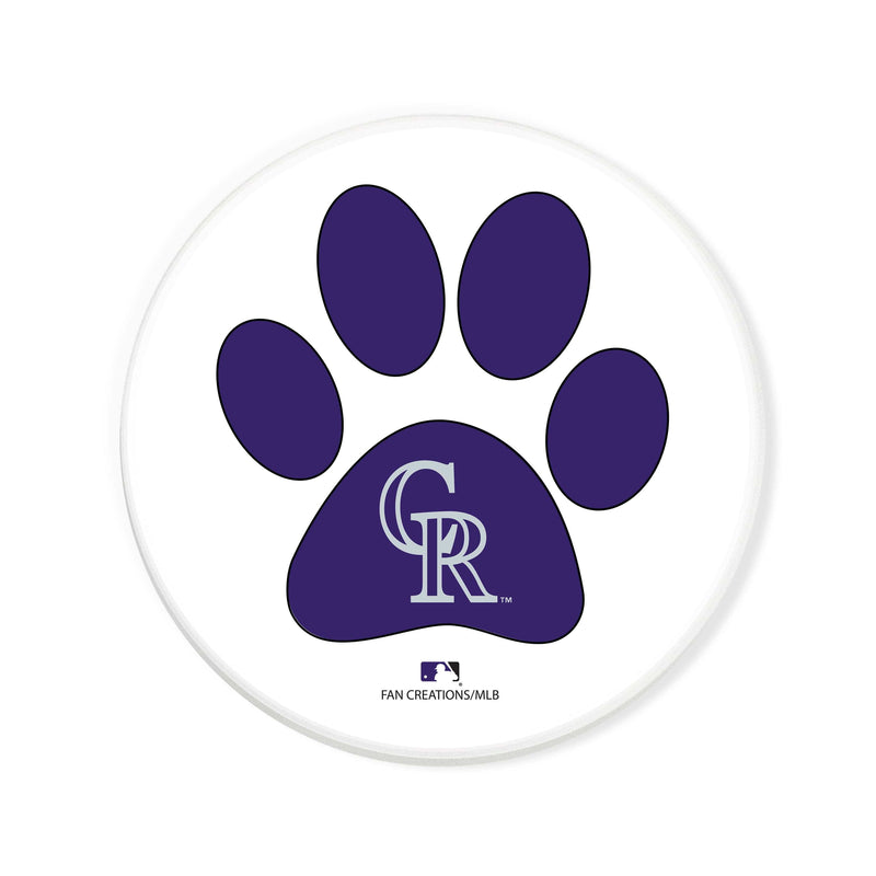 Load image into Gallery viewer, Fan Creations MLB - Colorado Rockies 4 in Round Dog Paw Coaster
