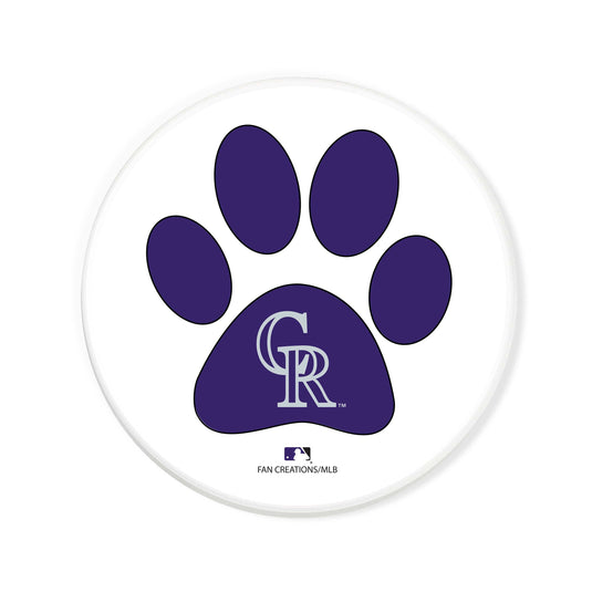 Fan Creations MLB - Colorado Rockies 4 in Round Dog Paw Coaster