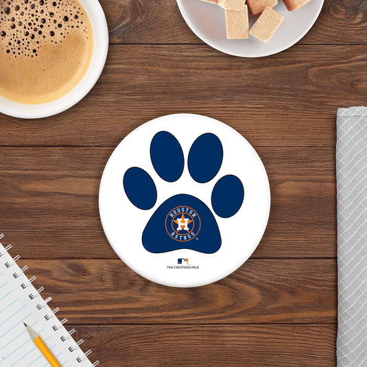 Fan Creations MLB - Houston Astros 4 in Round Dog Paw Coaster