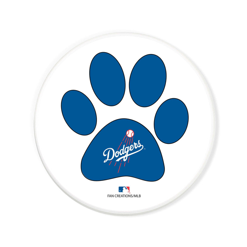 Load image into Gallery viewer, Fan Creations MLB - Los Angeles Dodgers 4 in Round Dog Paw Coaster
