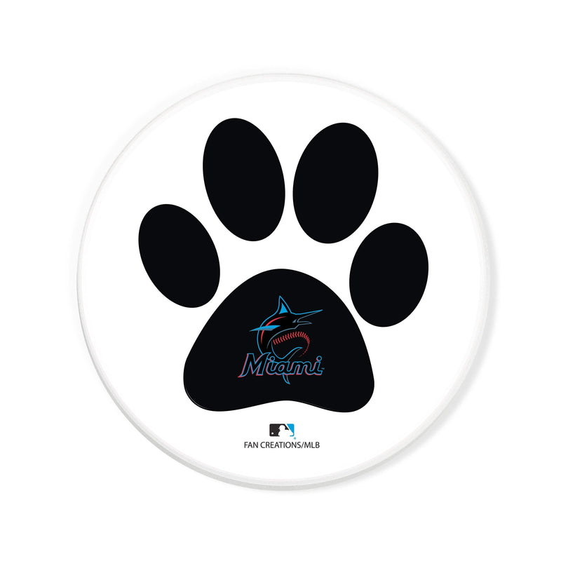Load image into Gallery viewer, Fan Creations MLB - Miami Marlins 4 in Round Dog Paw Coaster
