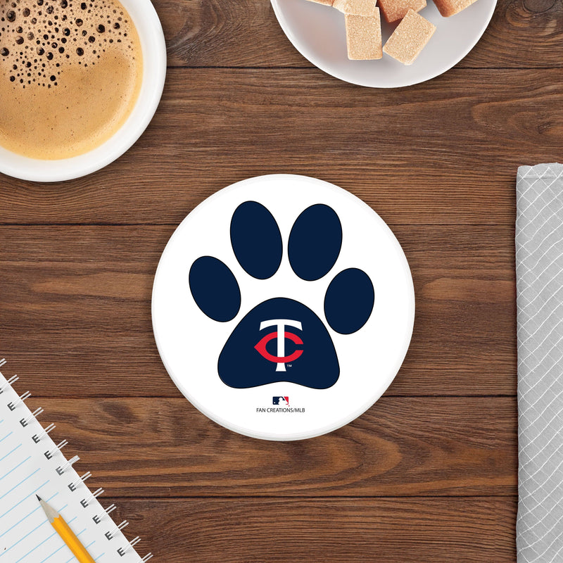 Load image into Gallery viewer, Fan Creations MLB - Minnesota Twins 4 in Round Dog Paw Coaster
