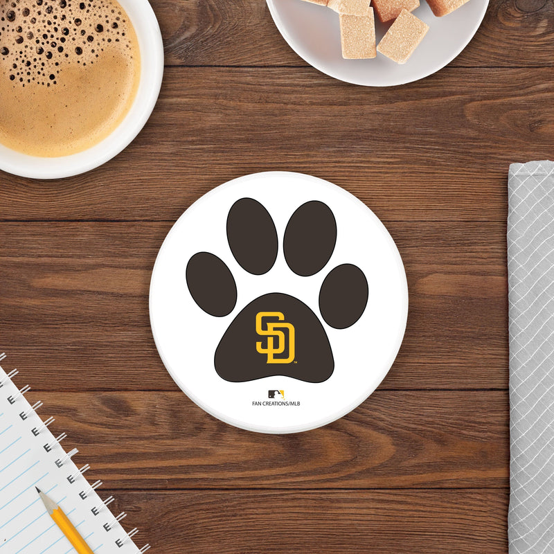 Load image into Gallery viewer, Fan Creations MLB - San Diego Padres 4 in Round Dog Paw Coaster
