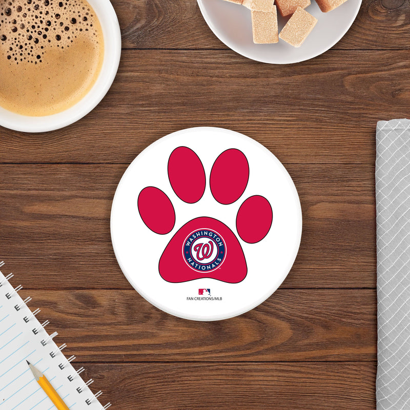 Load image into Gallery viewer, Fan Creations MLB - Washington Nationals 4 in Round Dog Paw Coaster
